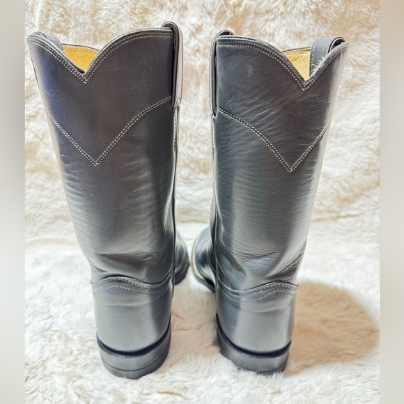 Justin Roper Cowboy Boots 3025 Gray Men 6.5C Made in USA VTG Y2K 87' Stock - Picture 8 of 17
